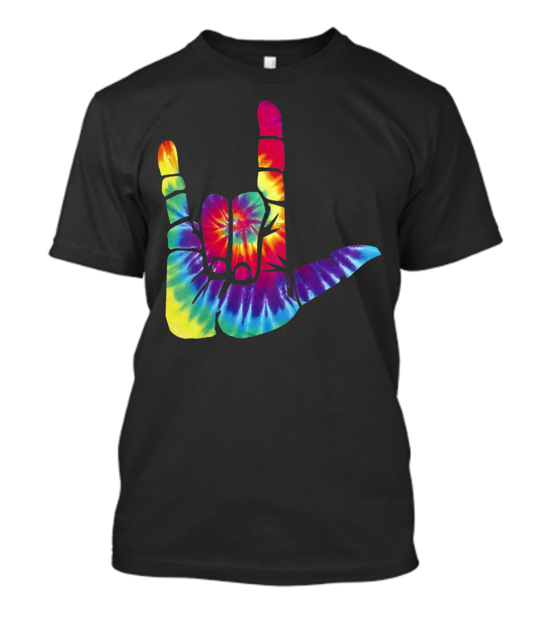 ASL I Love You Hand Sign Tie Dye T-Shirt