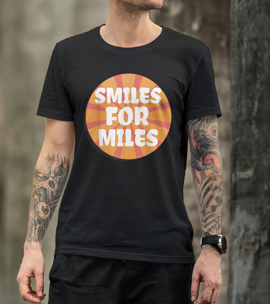 Smiles For Miles Positive Energy Sunrise Vibes Boho Yoga Fun T-Shirt