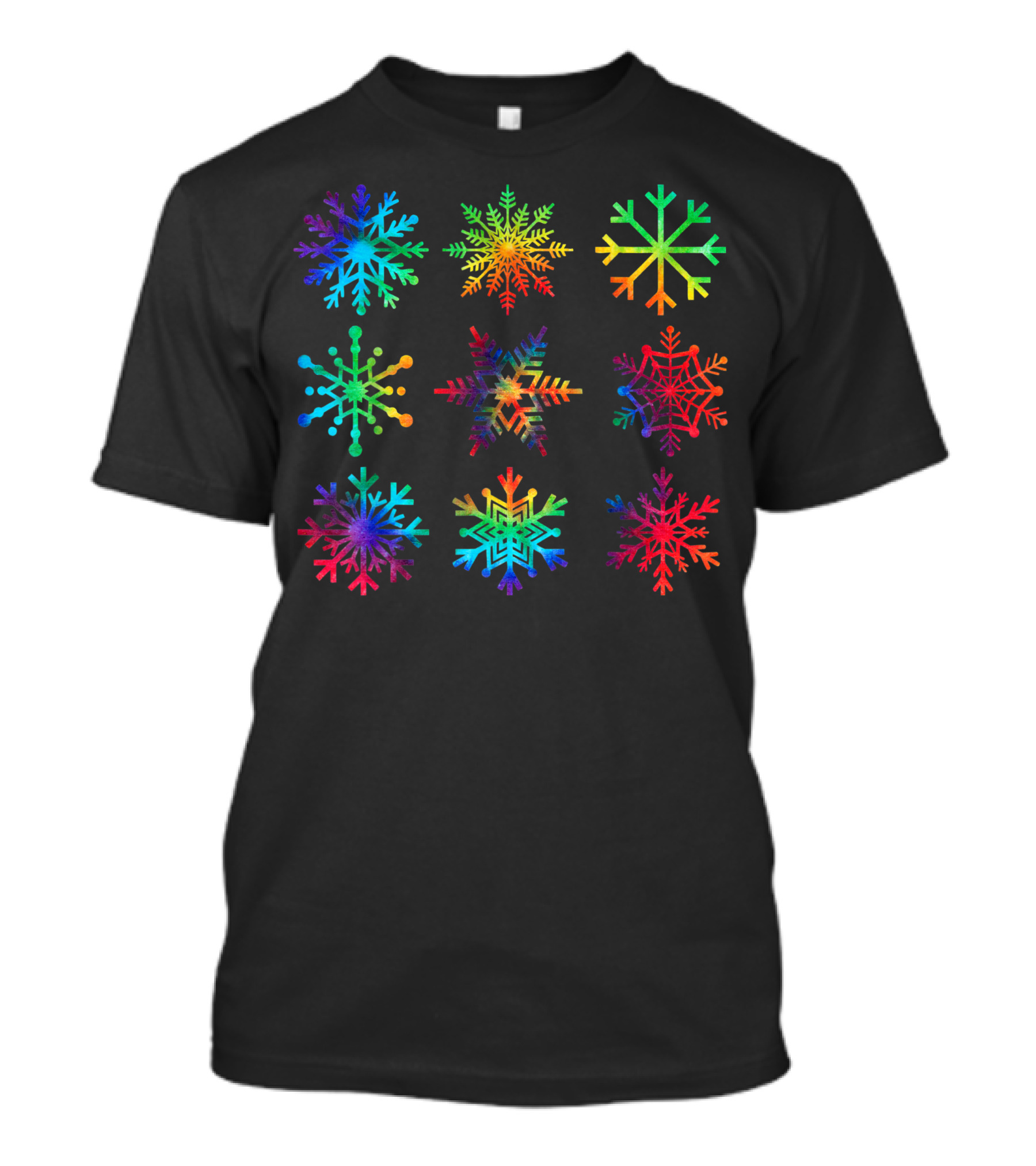 Snowflake Christmas Rainbow Tie Dye Hippie Costume Ocean T-Shirt