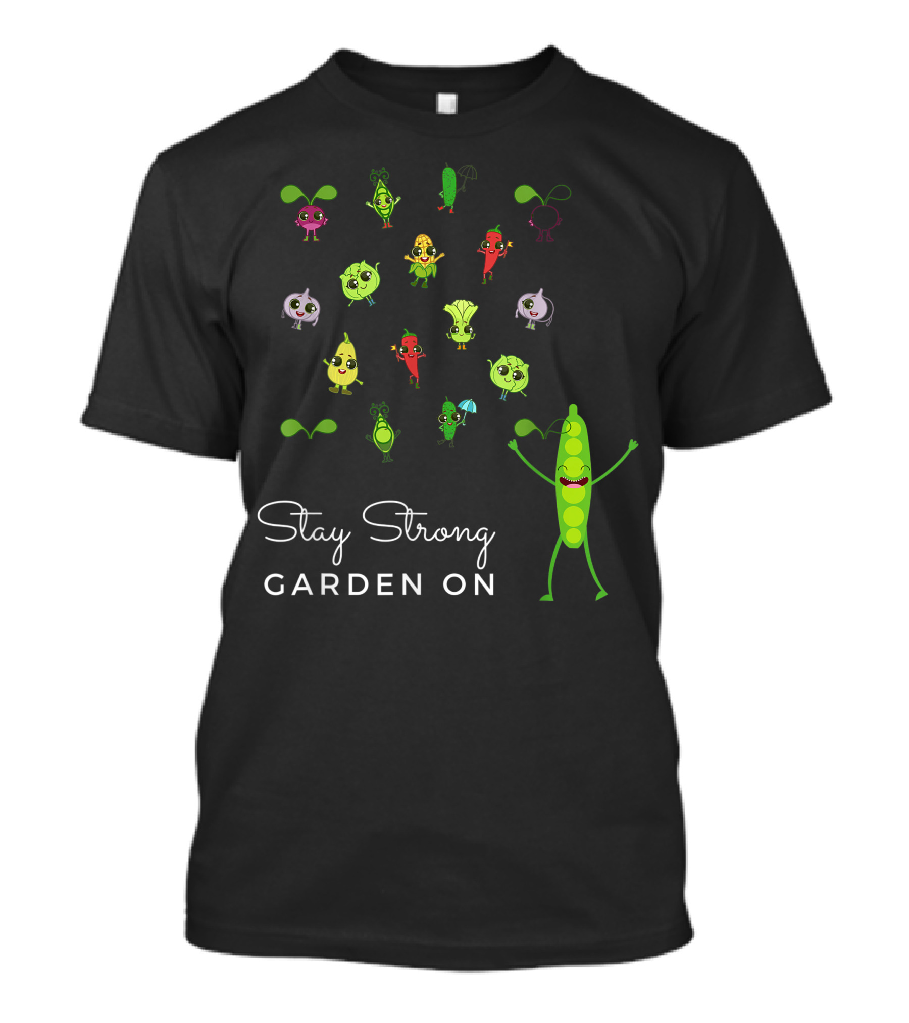 Stay Strong Garden On Cute Vegetable Characters Gathering T-Shirt