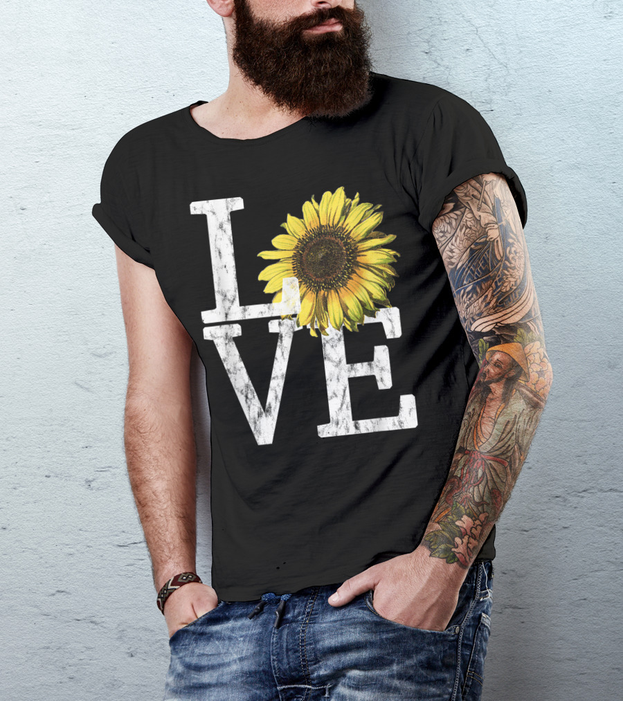 Vintage Hippie Sunflower Love Flower Nurse T-Shirt