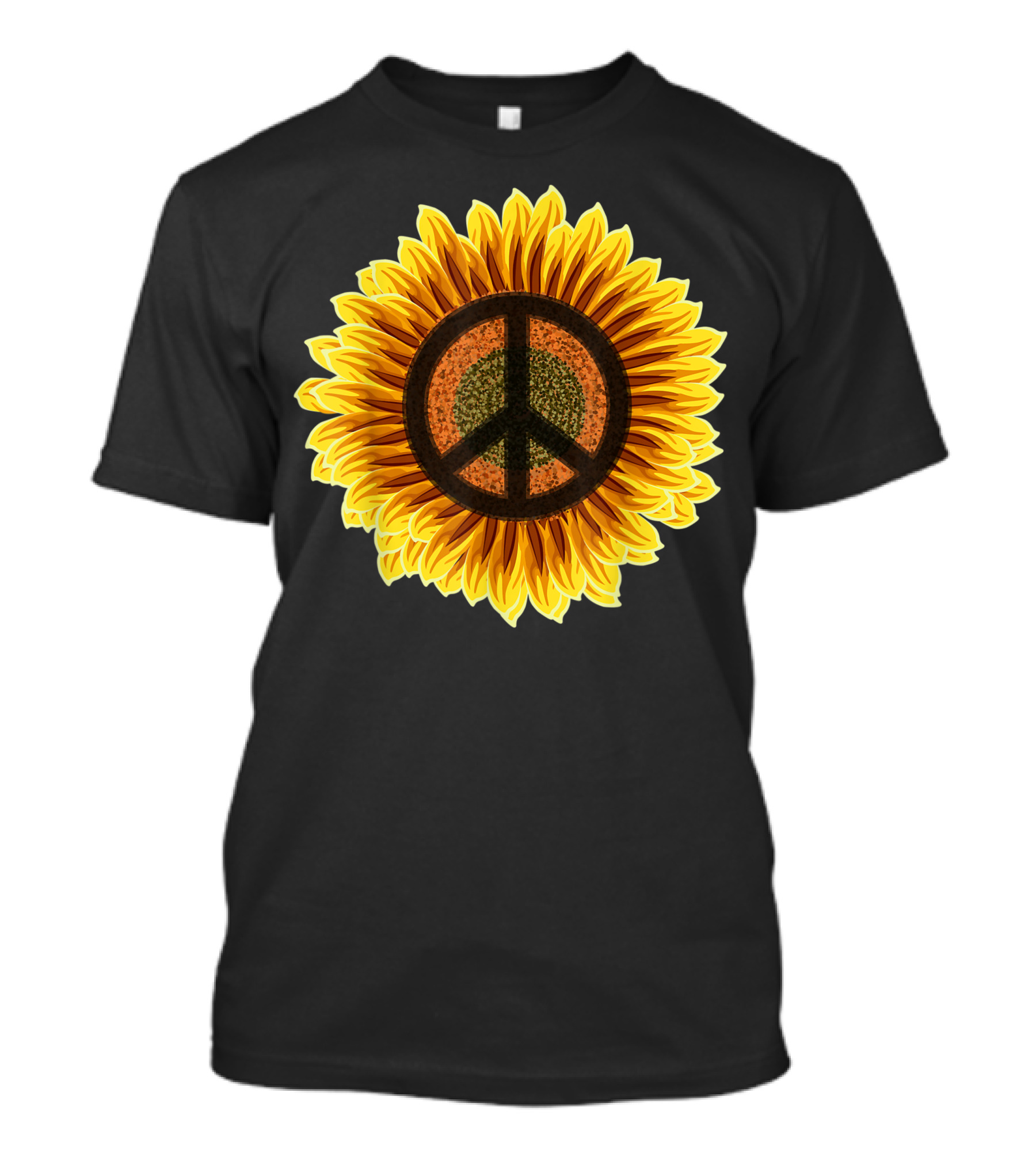 Sunflower Peace Sign Hippie Flower 1960S 1970S T-Shirt