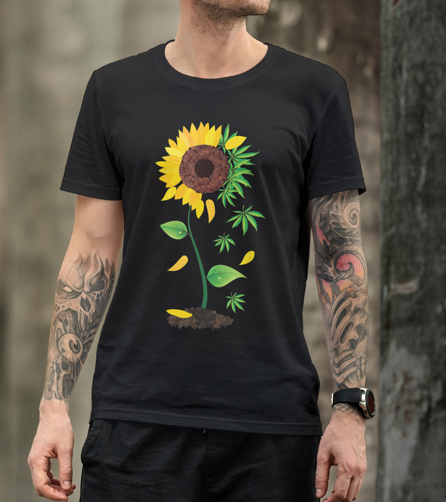 Sunflower Weed Marijuana Plant T-Shirt