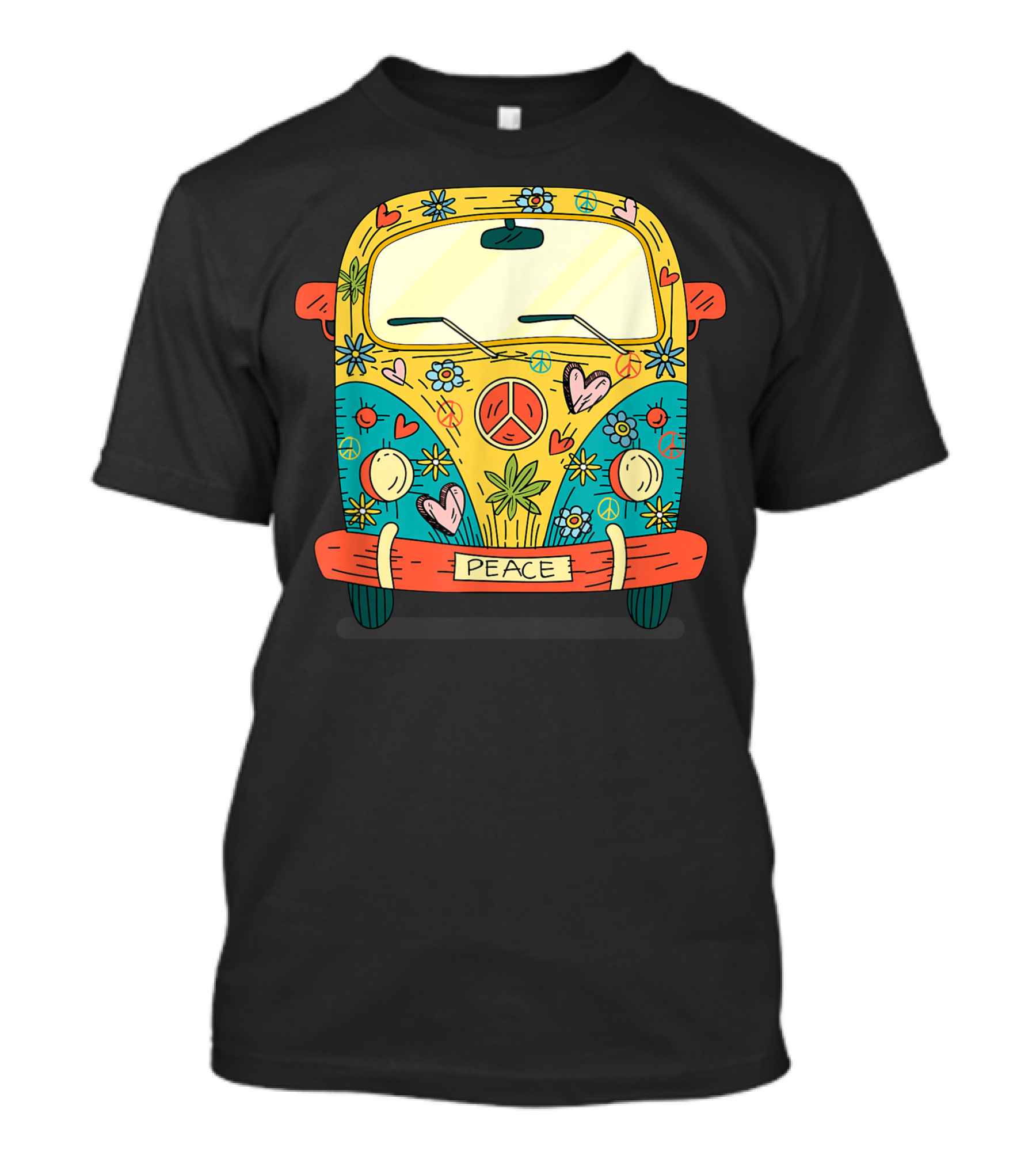 Surf Camping Peace Bus Model Love 60s Hippie Flower Power T-Shirt