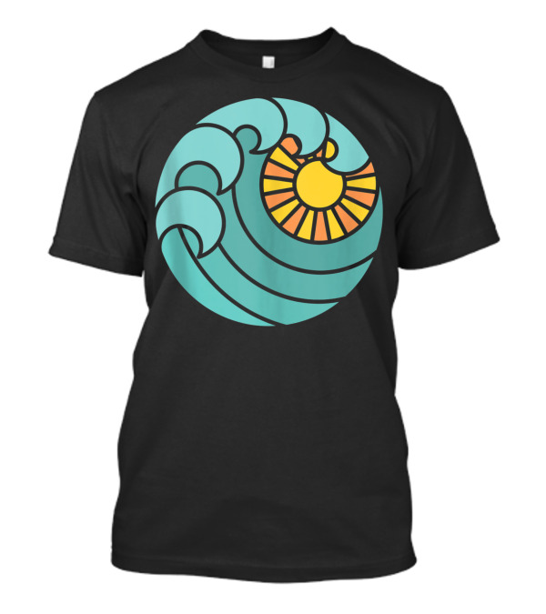Surf Hippy Boho Sun Wave Circle T-Shirt
