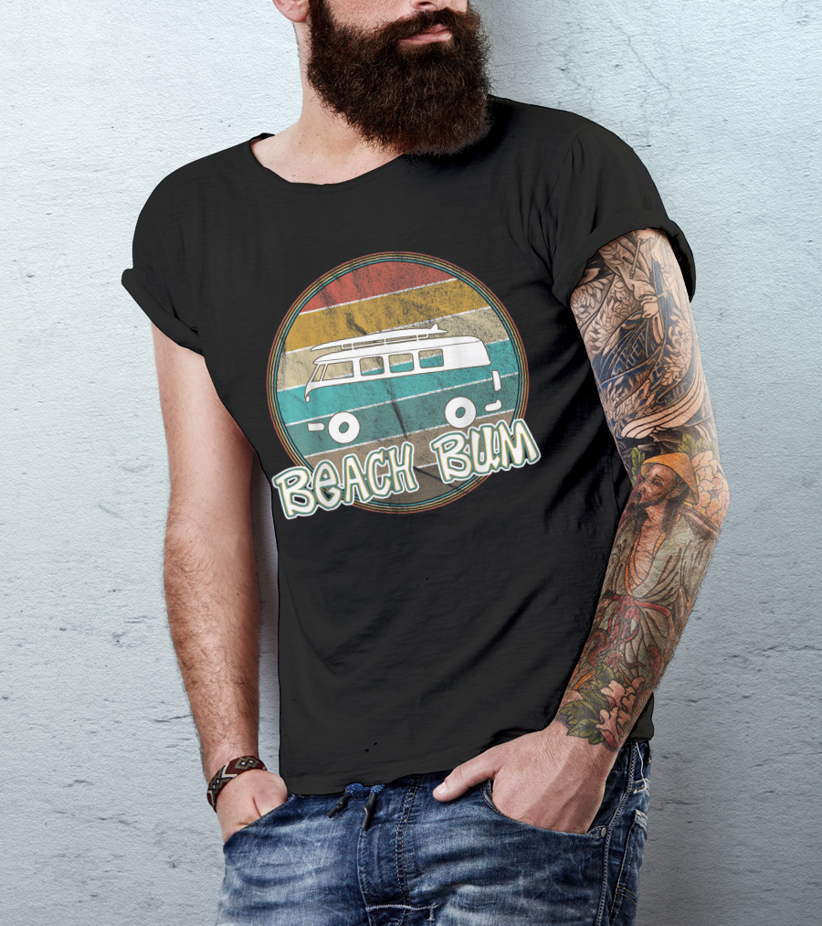 Beach Bum Surf Van 80s Vintage T-Shirt