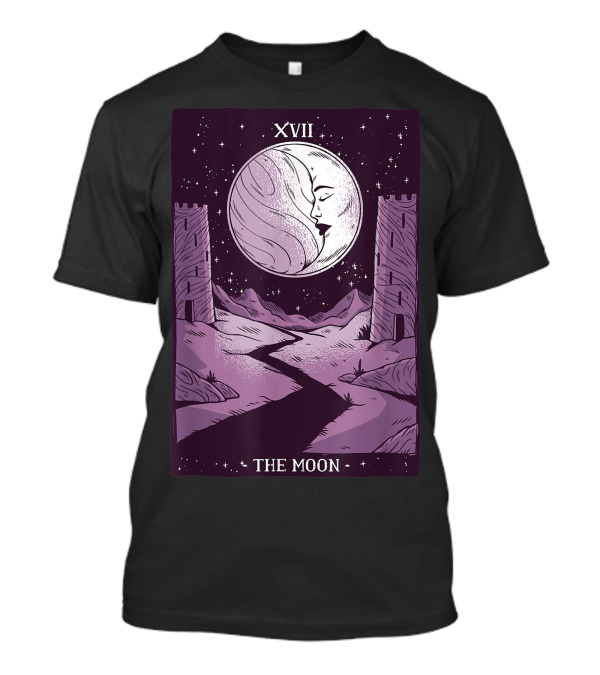 XVII The Moon Tarot Card G8 Celestial Landscape T-Shirt