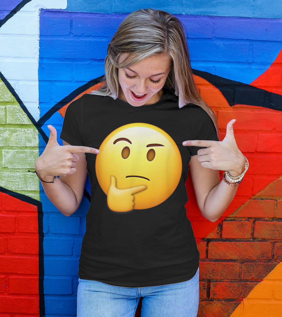 Thinking Emoji Sarcastic Smiley Emoji 8C Pondering Expression T-Shirt
