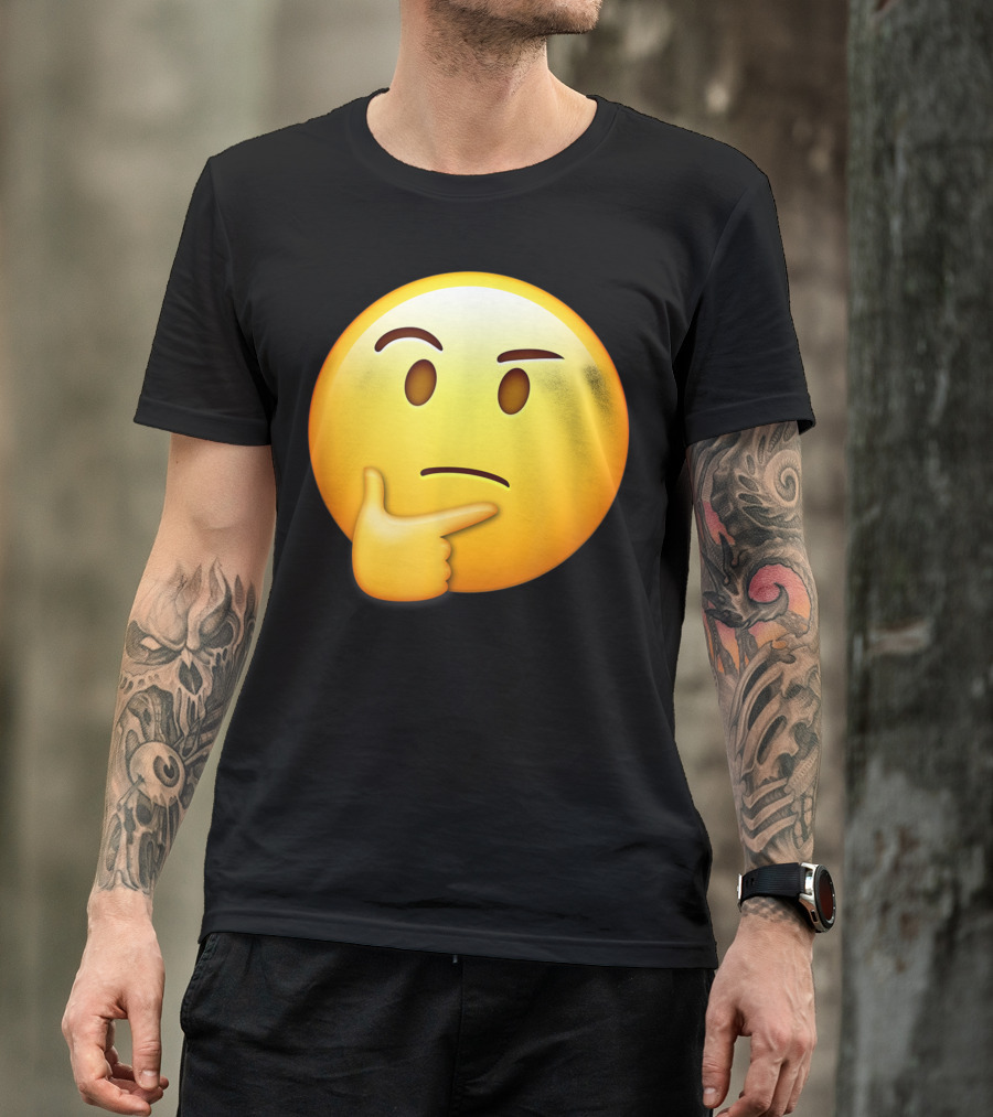 Thinking Emoji Sarcastic Smiley Emoji 8C Pondering Expression T-Shirt