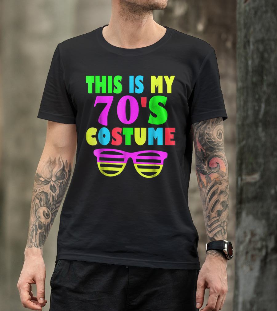 This Is My 70's Costume Colorful Retro Glasses Design 60s 70s Party T-Shirt