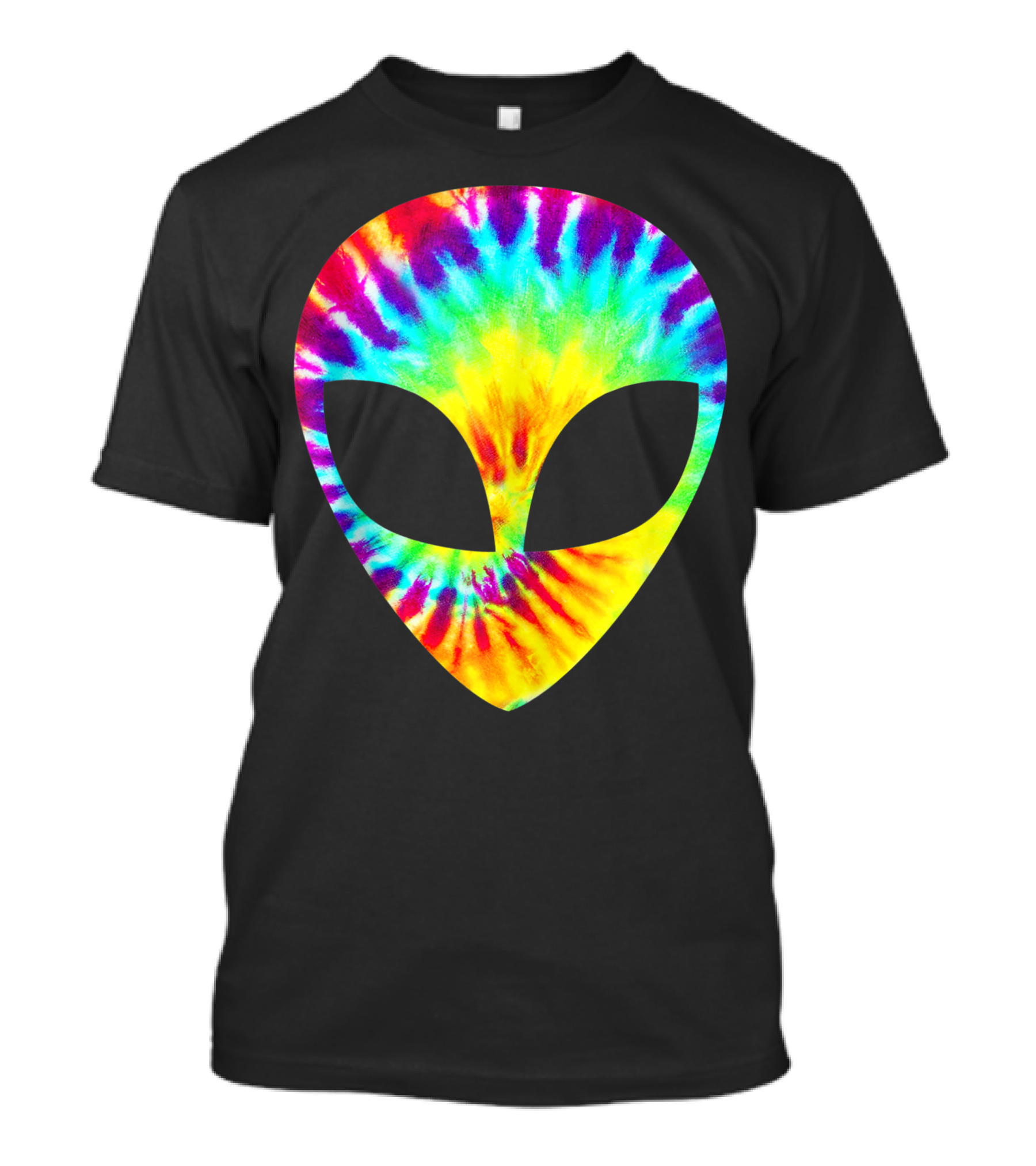 Tie Dye Alien Head Hippie Rave Trippy Psychedelic Cosmic Vibes T-Shirt