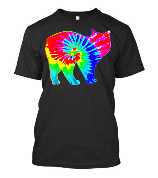 Tie Dye Rainbow Manx Cat Psychedelic Hippie T-Shirt