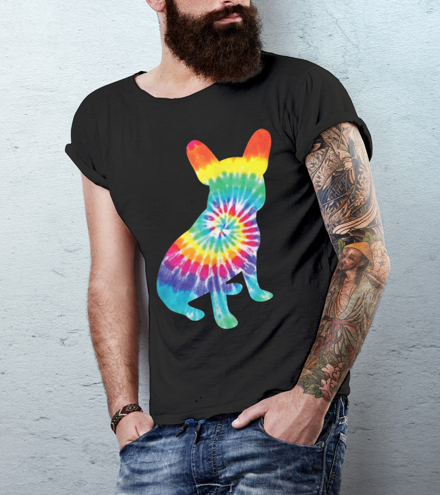 Tie Dye Hippie French Bulldog Puppy T-Shirt