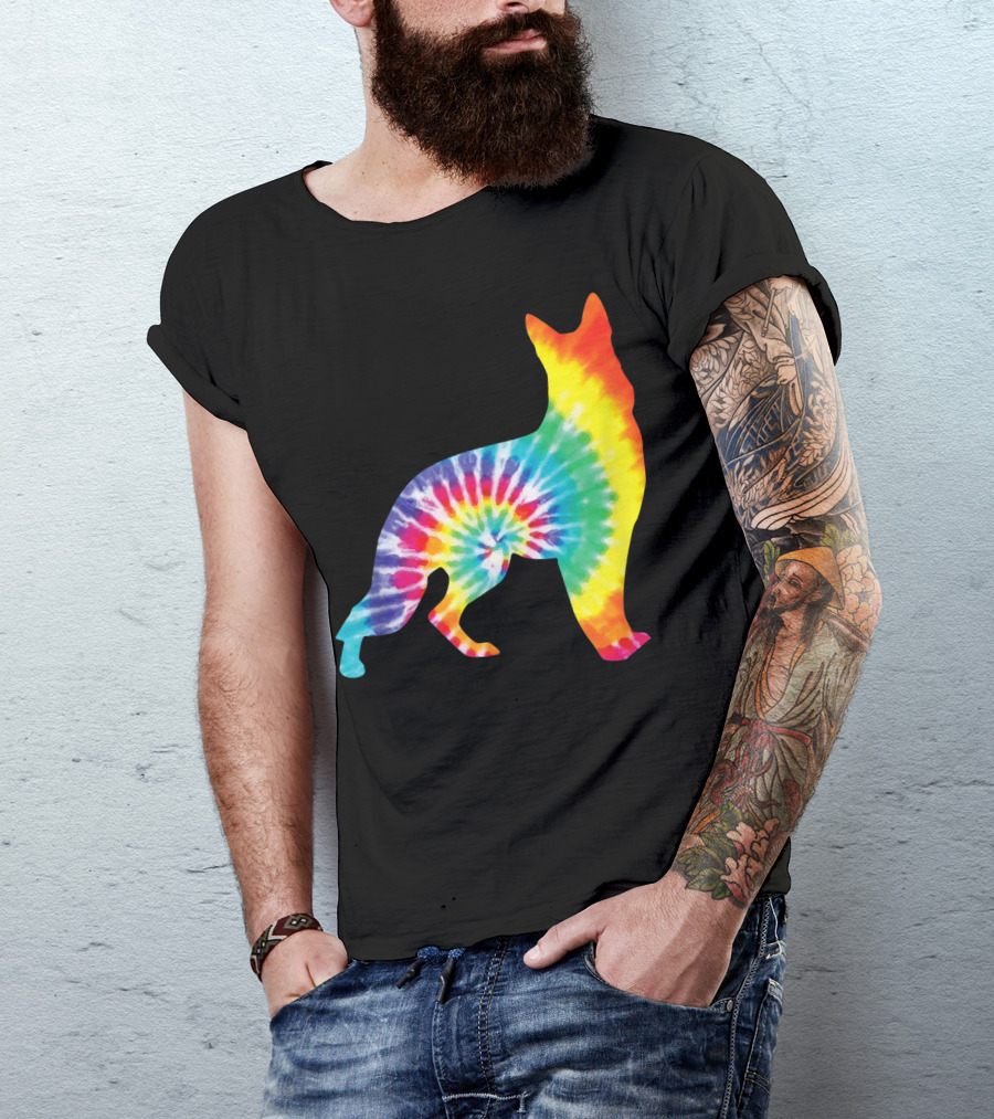 Tie Dye Hippie German Shepherd Puppy T-Shirt