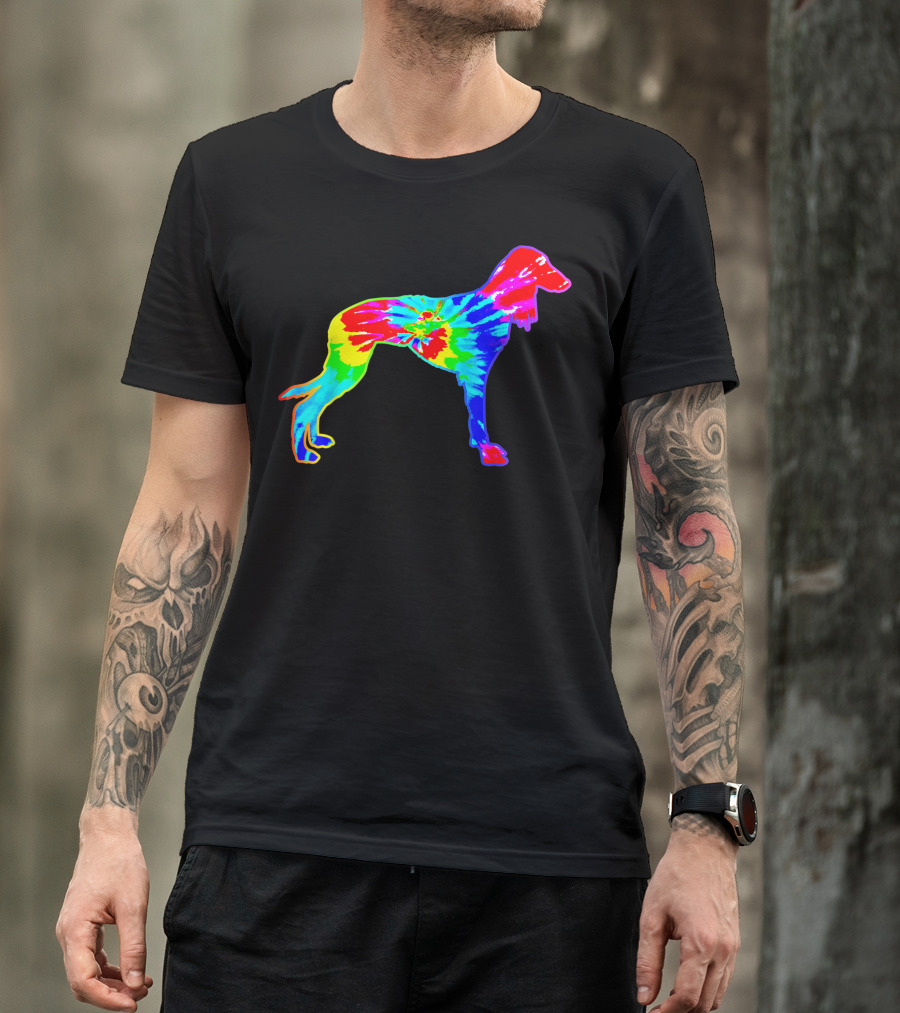 Tie Dye Saluki Dog Psychedelic Hippie Vibes T-Shirt