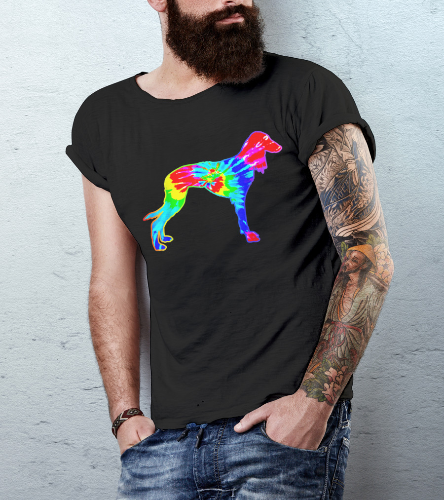 Tie Dye Saluki Dog Psychedelic Hippie Vibes T-Shirt