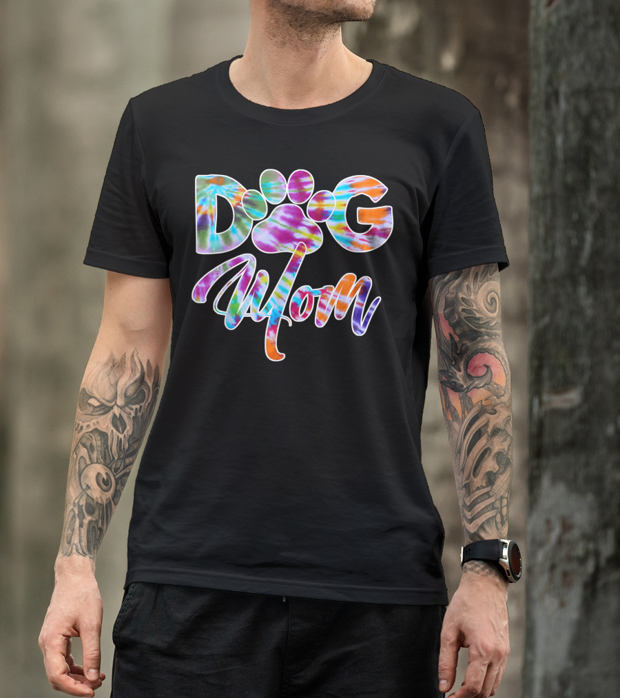 Dog Mom Tie Dye Lover Paw T-Shirt