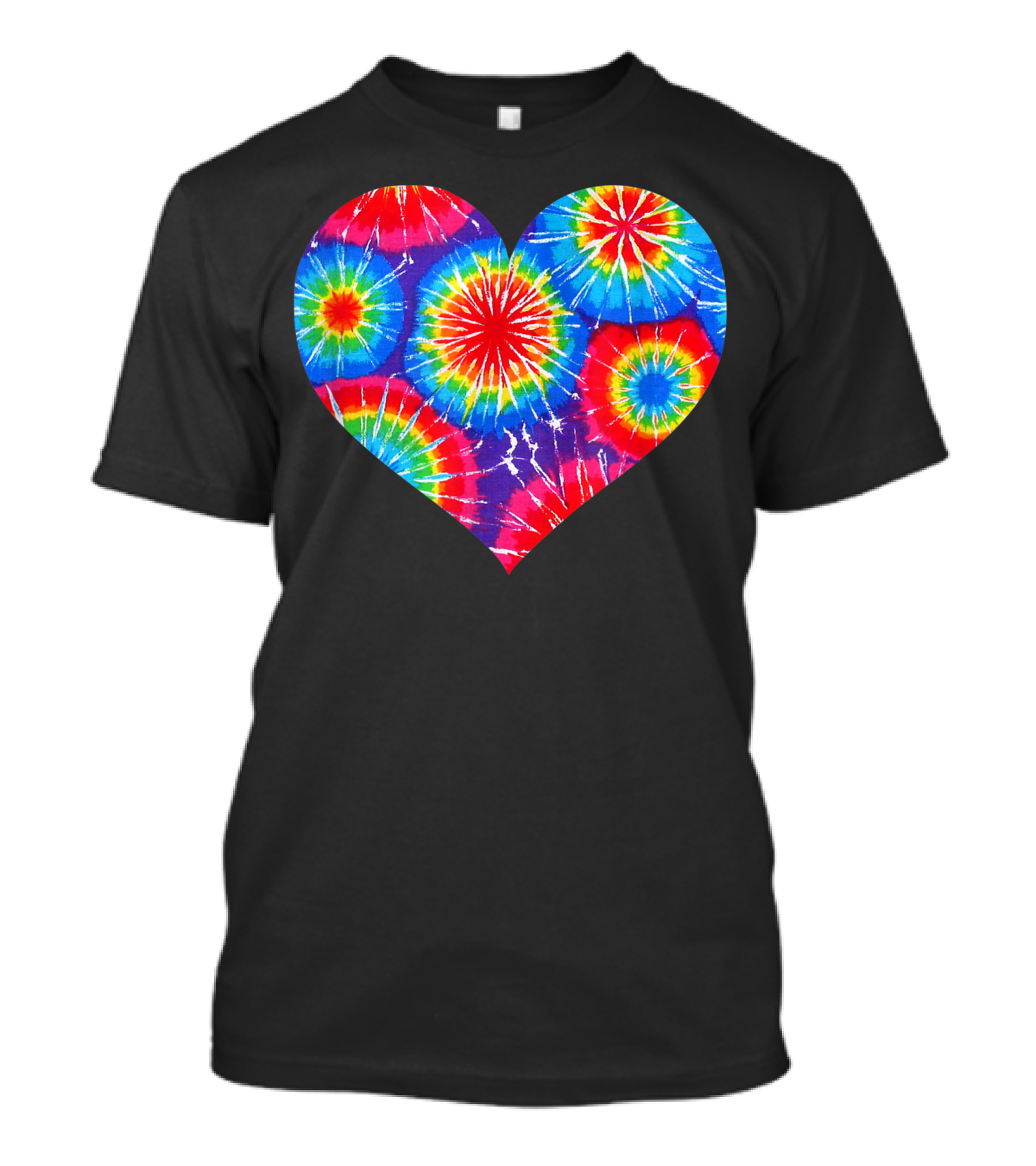 Tie Dye Heart Valentine Day Matching Couple T-Shirt