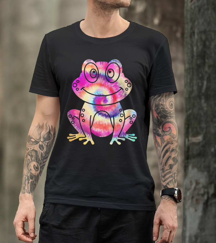 Tie Dye Frog Tadpole Lover Psychedelic Rainbow Frog T-Shirt
