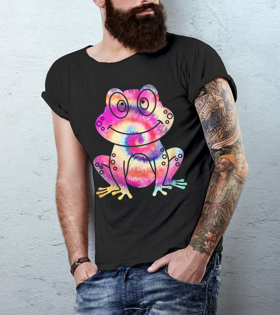 Tie Dye Frog Tadpole Lover Psychedelic Rainbow Frog T-Shirt