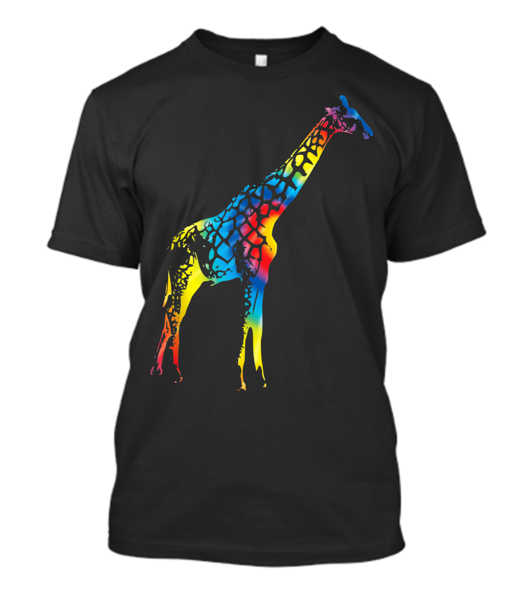 Tie Dye Giraffe Rainbow Print Ruminant Colorful T-Shirt