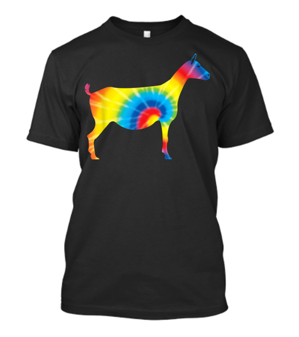 Tie Dye Goat Rainbow Peace Sheep Kid Nanny Hippie D1 T-Shirt