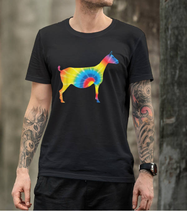 Tie Dye Goat Rainbow Peace Sheep Kid Nanny Hippie D1 T-Shirt