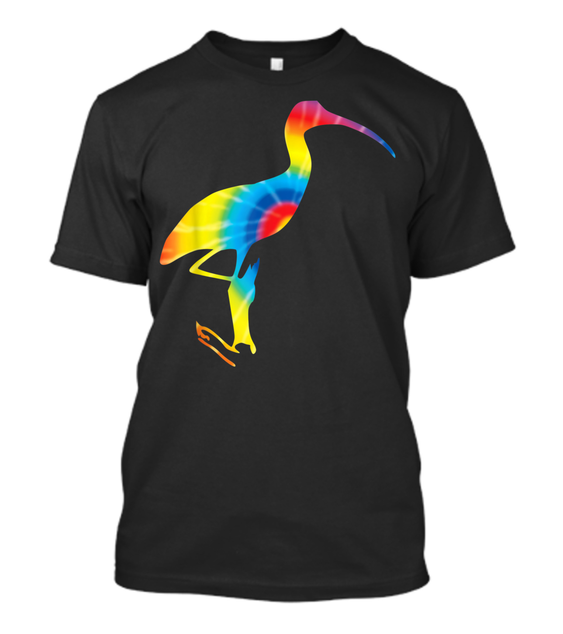 Tie Dye Peace Rainbow Ibis Bird Wading T-Shirt