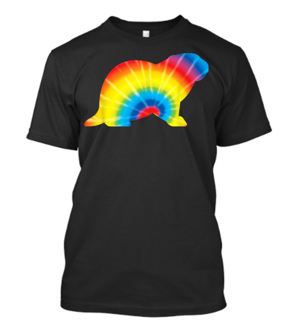 Tie Dye Rainbow Otter Weasel Animal Print T-Shirt