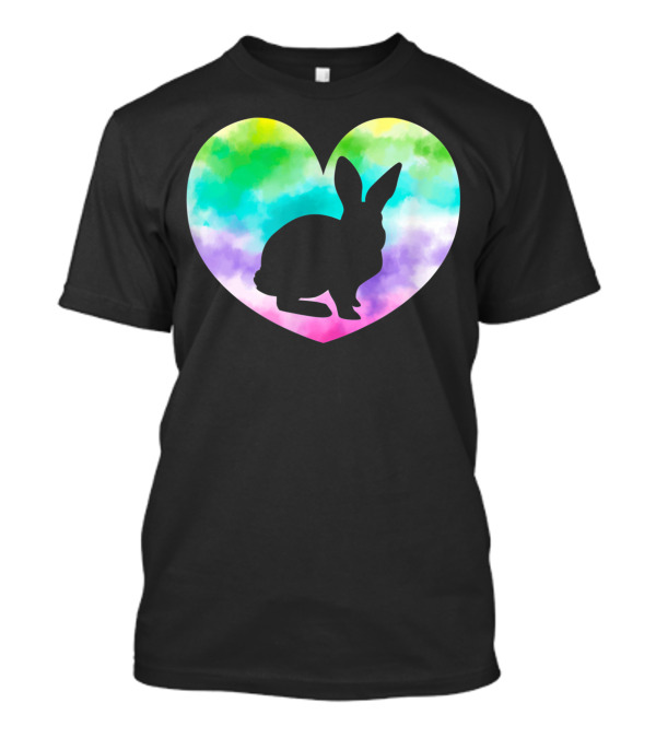 Tie Dye Heart Silhouette Rabbit Bunny Easter Day T-Shirt