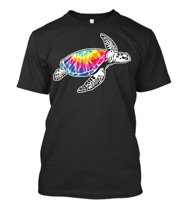 Tie Dye Sea Turtle Lovers Fun Hippie Ocean Life Rainbow Shell T-Shirt