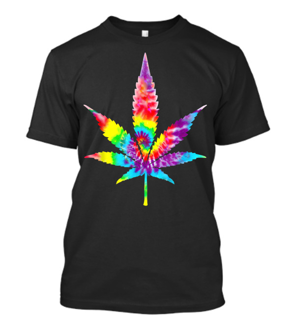 Tie Dye Cannabis Leaf Weed Magic Mushrooms 420 Trippy T-Shirt