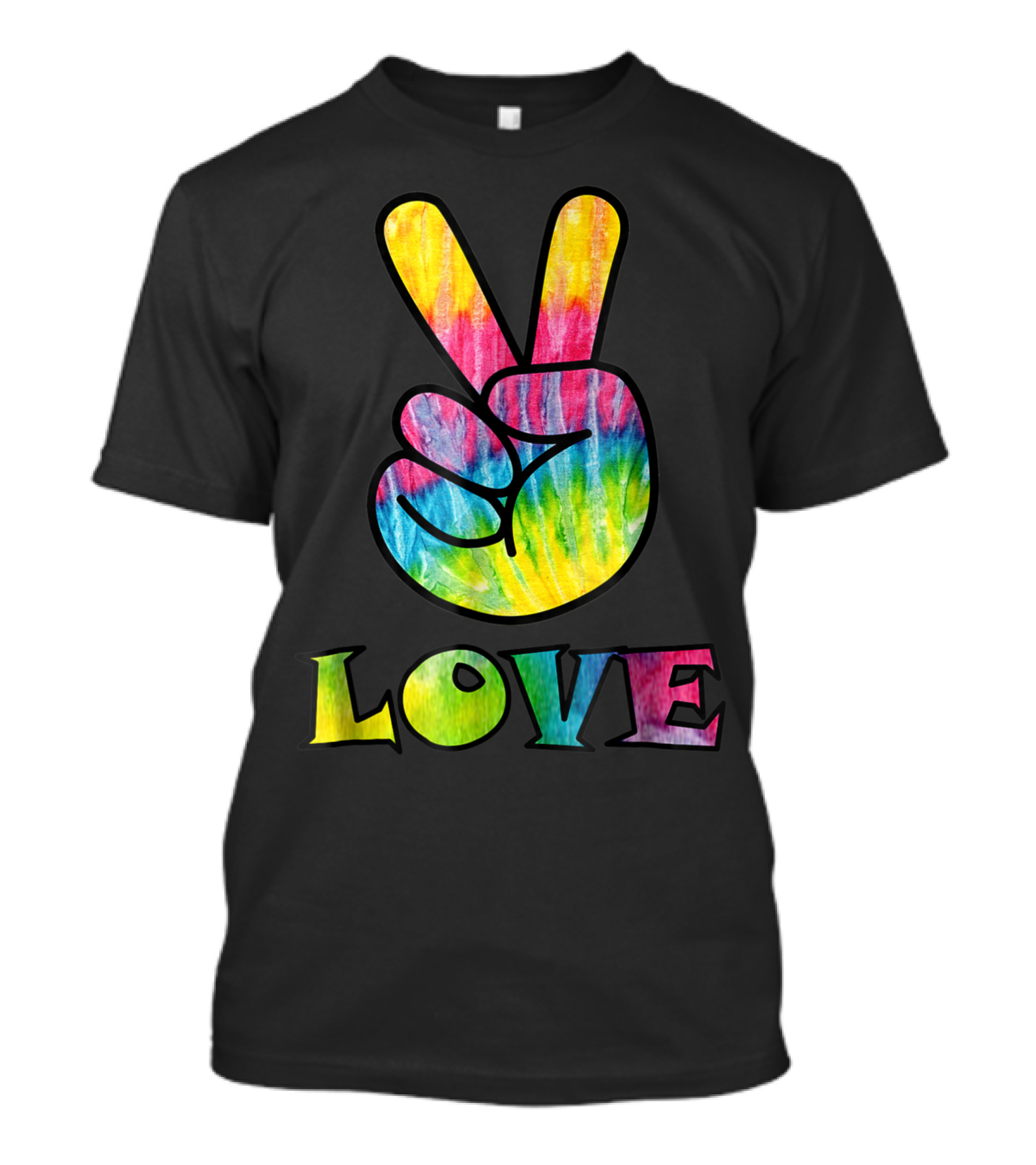 Love Peace Sign Trippy Tye Dye 60s T-Shirt