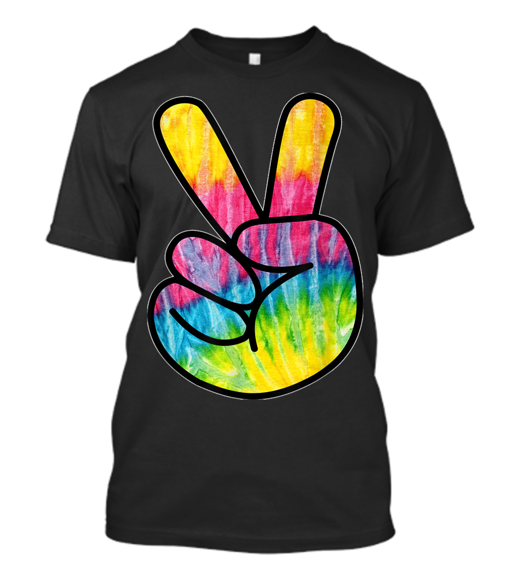 Tye Dye Peace Fingers Colorful T-Shirt