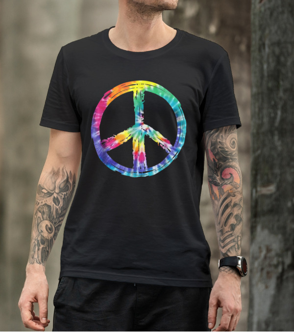 Tye Dye Peace Sign Rainbow Circle T-Shirt