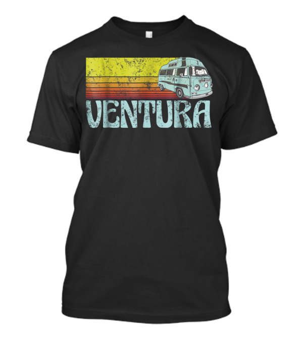 Ventura California Hippie Van Retro Sunset Beach Surfer T-Shirt