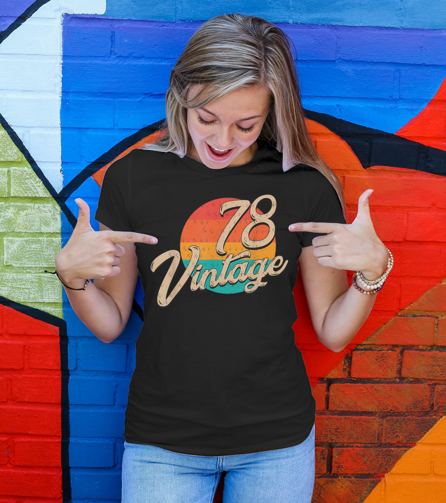 Vintage 78 Retro Sunset Throwback T-Shirt