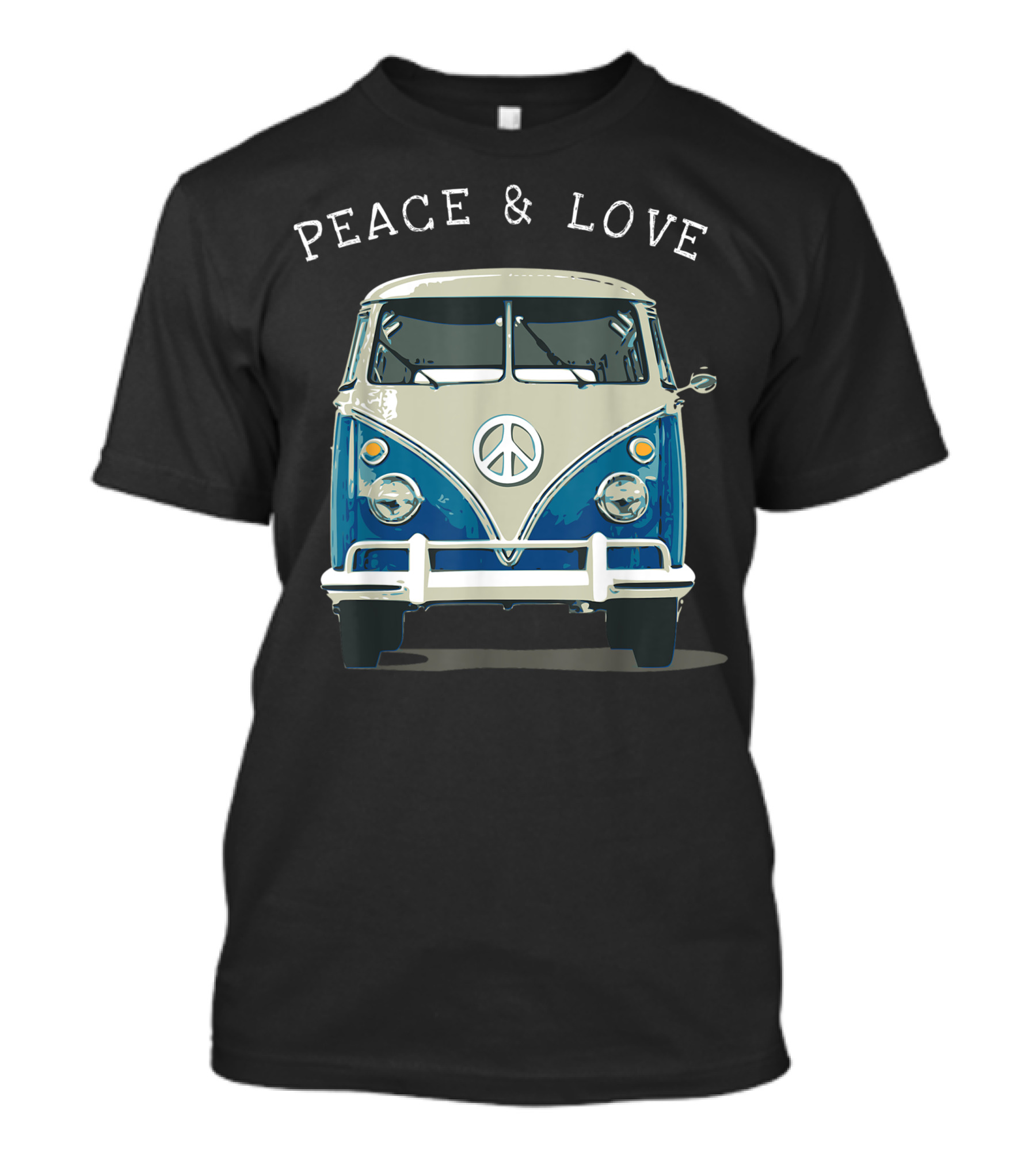 Peace And Love Vintage 1960Er Year Hippie Bus Van T-Shirt