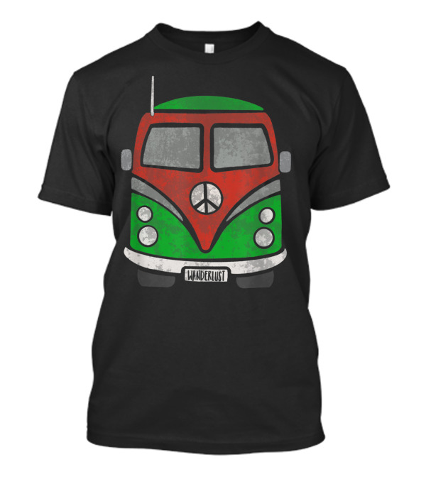 Wanderlust Vintage 1960s Hippie Van Microbus Peace T-Shirt