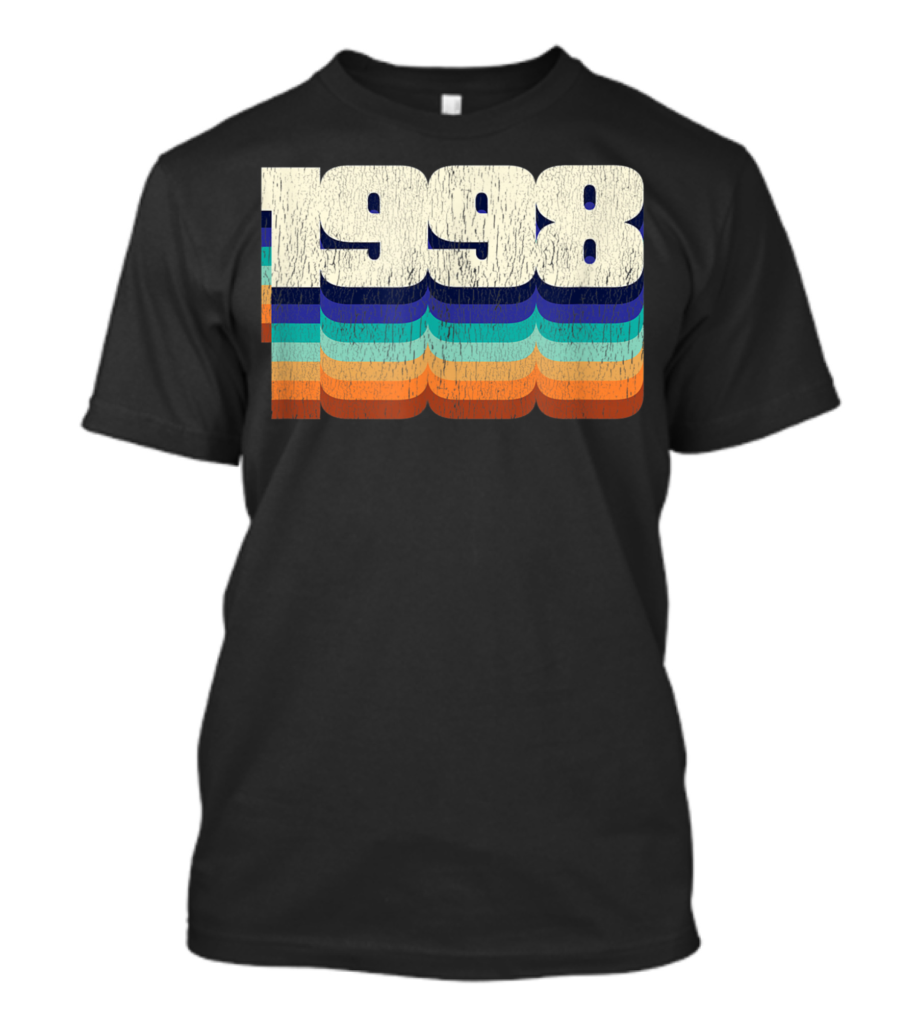 Vintage 1998 Retro Colorful Stripes 22nd Birthday T-Shirt