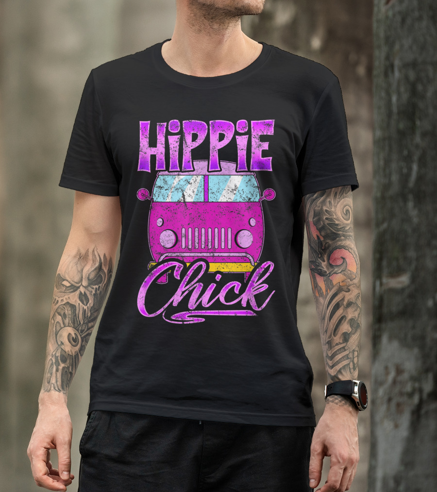 Hippie Chick Pink Van Vintage Love T-Shirt