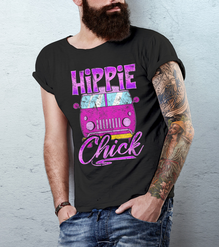 Hippie Chick Pink Van Vintage Love T-Shirt