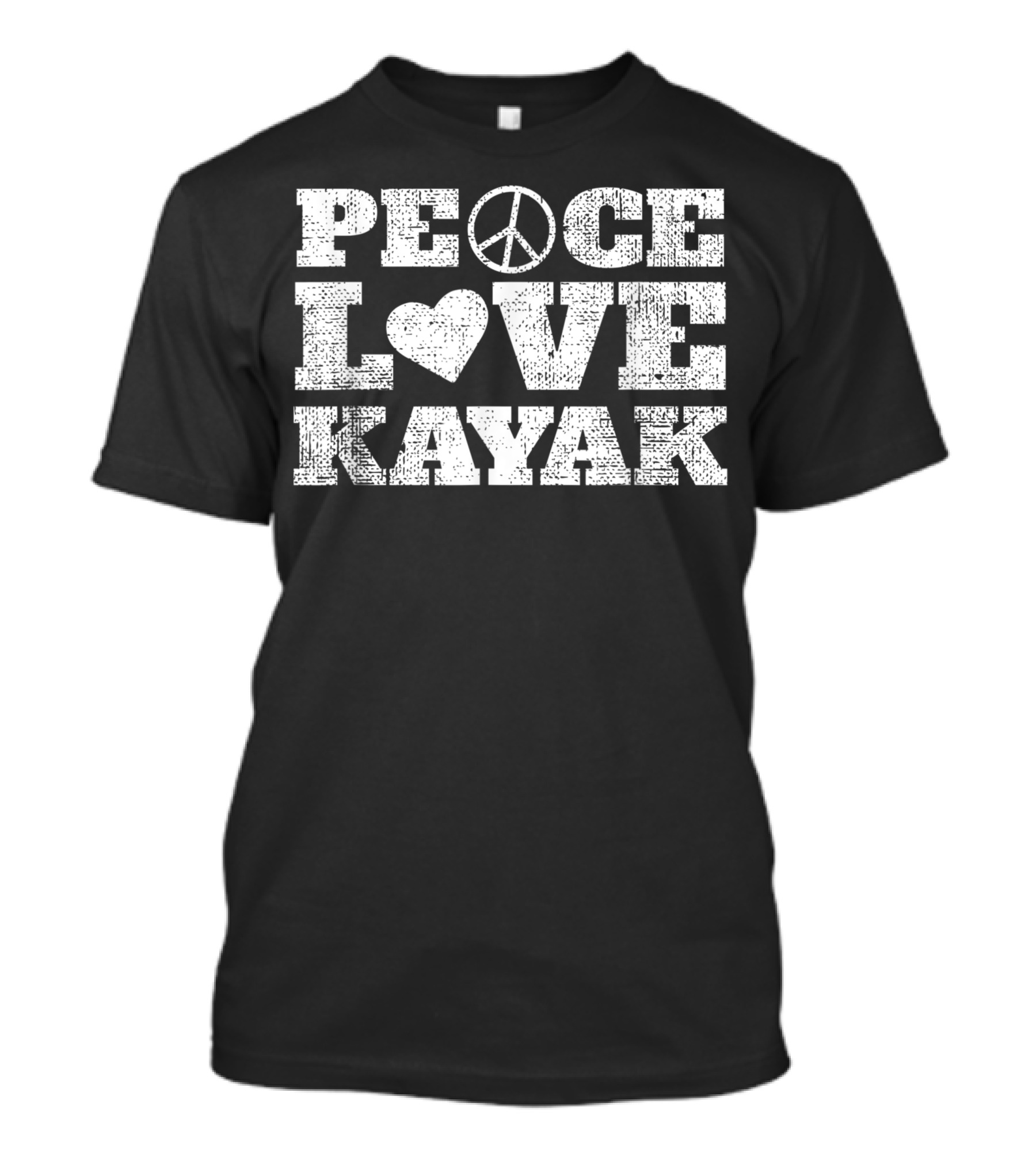 Peace Love Kayak Vintage Kayaking T-Shirt