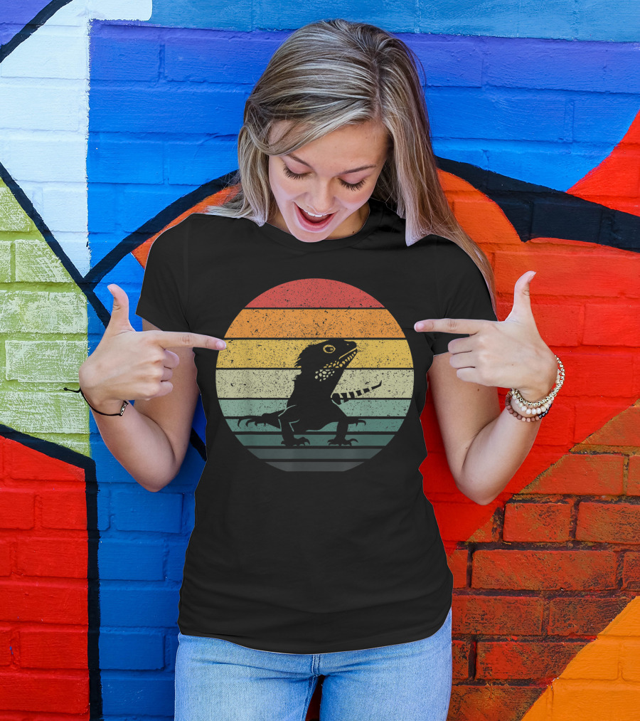 Vintage Lizard Retro Sunset T-Shirt