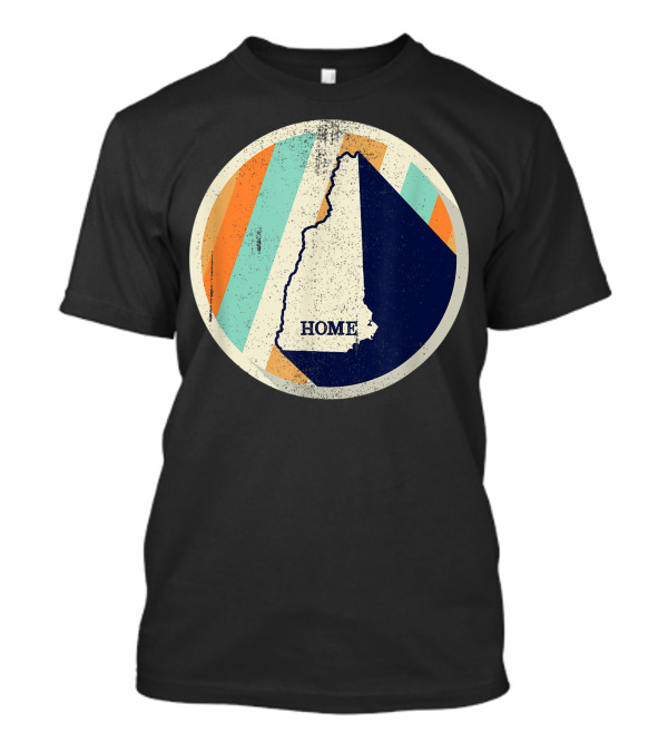 Vintage New Hampshire NH Home State Blue Rustic Circle T-Shirt