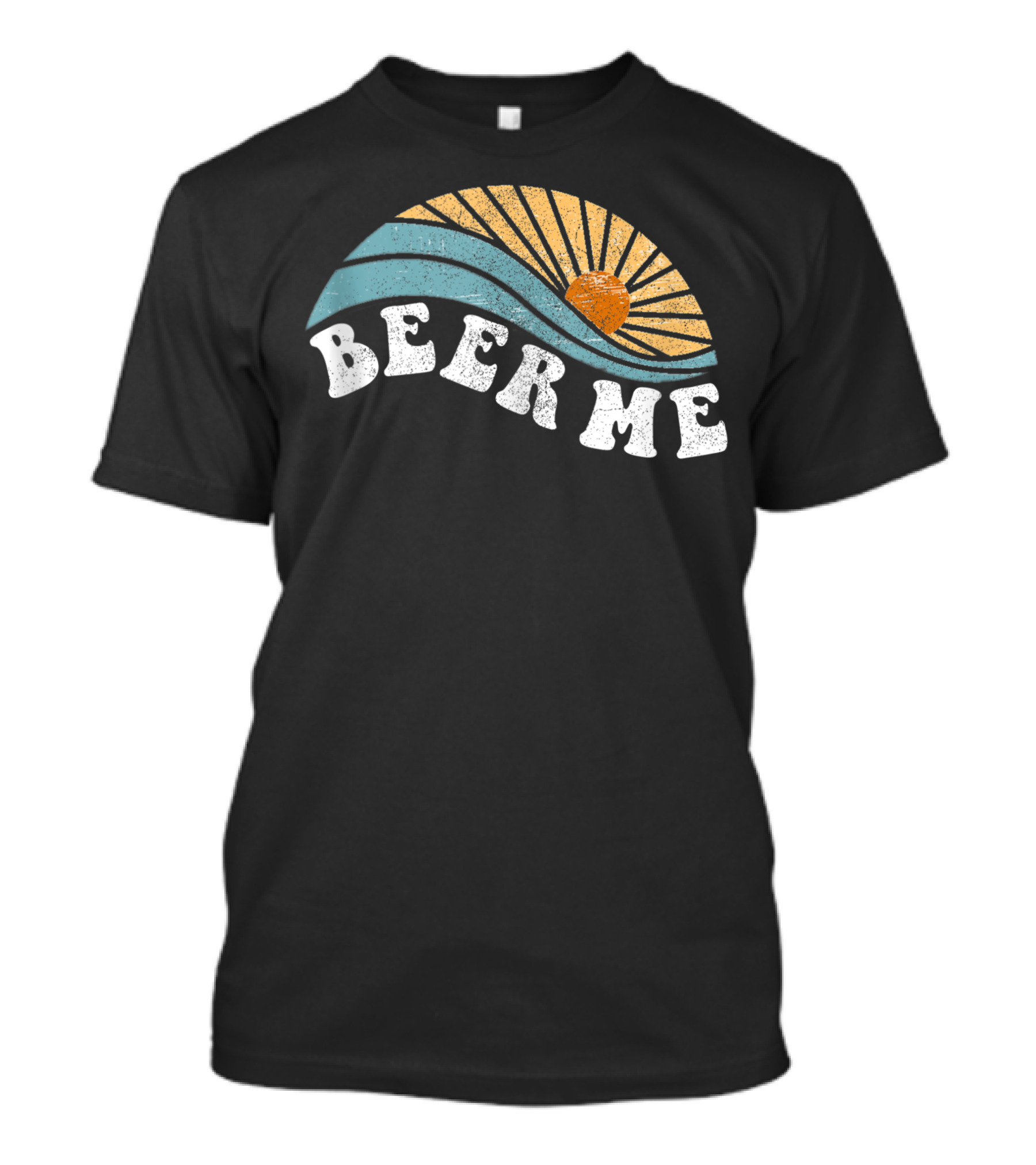 Beer Me Vintage Sunset Wave Drinking T-Shirt