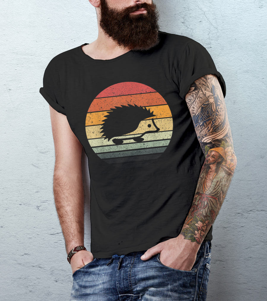 Vintage Sunset Hedgehog T-Shirt
