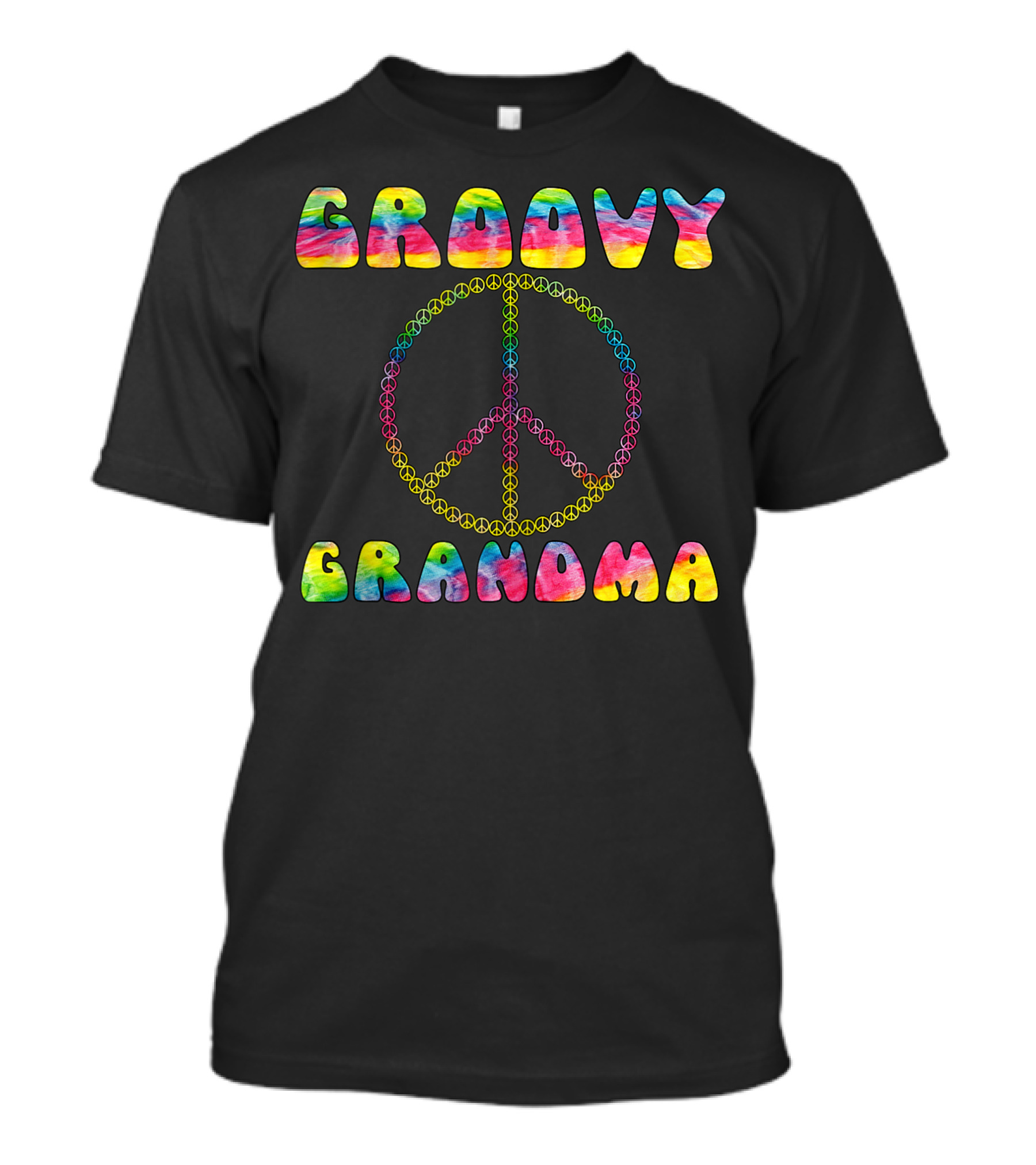 Groovy Grandma Colorful Tie Dye Peace T-Shirt