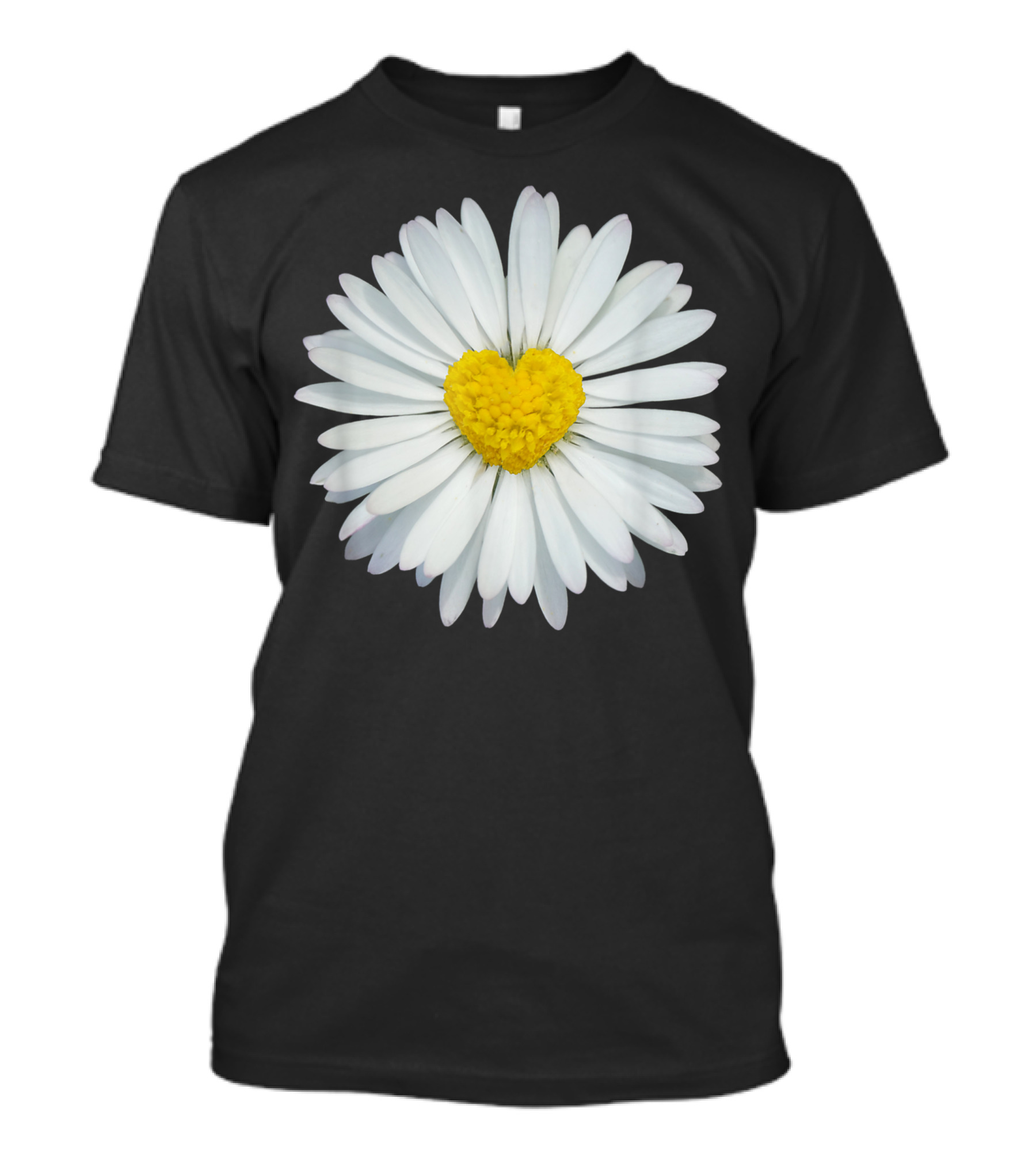 White Yellow Heart Daisy Flower Rave 2X T-Shirt
