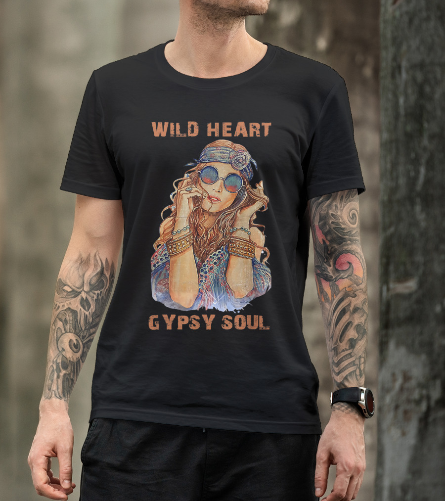 Wild Heart Gypsy Soul Hippie Style Girl T-Shirt